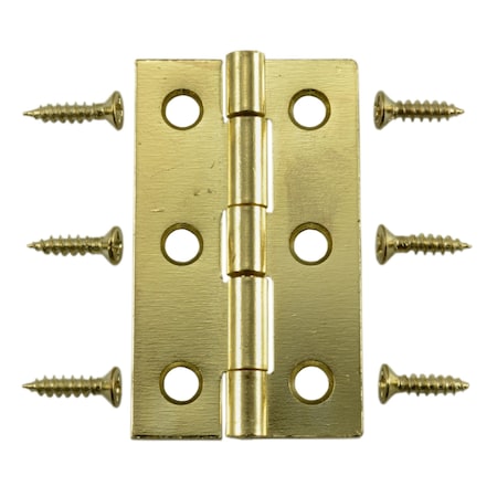 Midwest Fastener 2 x 1-3/16" Bright Brass Plated Steel Butt Hinges 4PK 37183